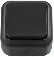 Выключатель ОУ 2-кл. IP54 Черный Пралеска Bylectrica