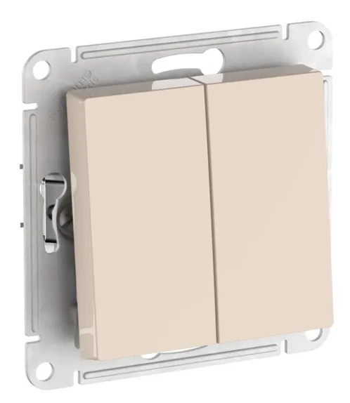 Выключатель 2-кл. Бежевый AtlasDesign (б.к.) SE