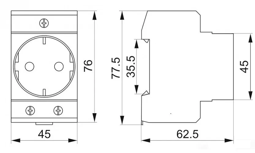 Розетка AC30-111 с/з на DIN-рейку CHINT