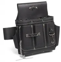 Сумка кожаная поясная без ремня, с 9 отделениями, премиум-серия «DEAD BULL» СК-9 (КВТ)