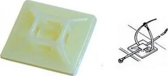 Самоклеящаяся площадка 28х28 для хомутов 4,8, белый (100шт), уп