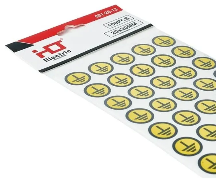 Знак безопасности символ "Земля" d=20мм желтый (уп./100 шт) HLT, уп