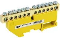 Шина PE "земля" на DIN-изол ШНИ-8х12-12-Д-Ж, 125А, 400В, IEK