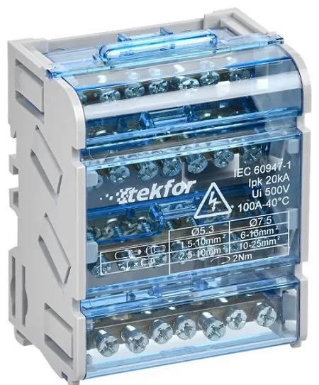 Шины на DIN-рейку (кросс-модуль) ШНК 4х7 3L+PEN IEK