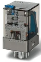 Реле втычные 60.13.9.024.0040; Управвление 24VDC, Контакты AgNi; 3CO 10A; Блокируемая кнопка Тест+Фл