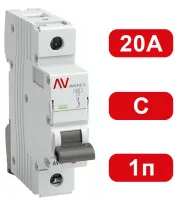 Автоматический выключатель AV-6 C20/1 6кА  AVERES EKF