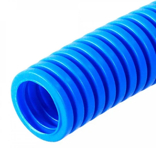 Труба гофр. ППнг 25 мм СИНЯЯ без зонда 350 Н Промрукав (25м)