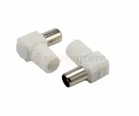 РАЗЪЁМ  штекер  TV  без пайки  Белый  Угловой  REXANT
