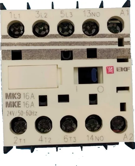 Контактор МКЭ 16А (кат.24В АС, 16А, 7,5кВт, 1но.) EKF