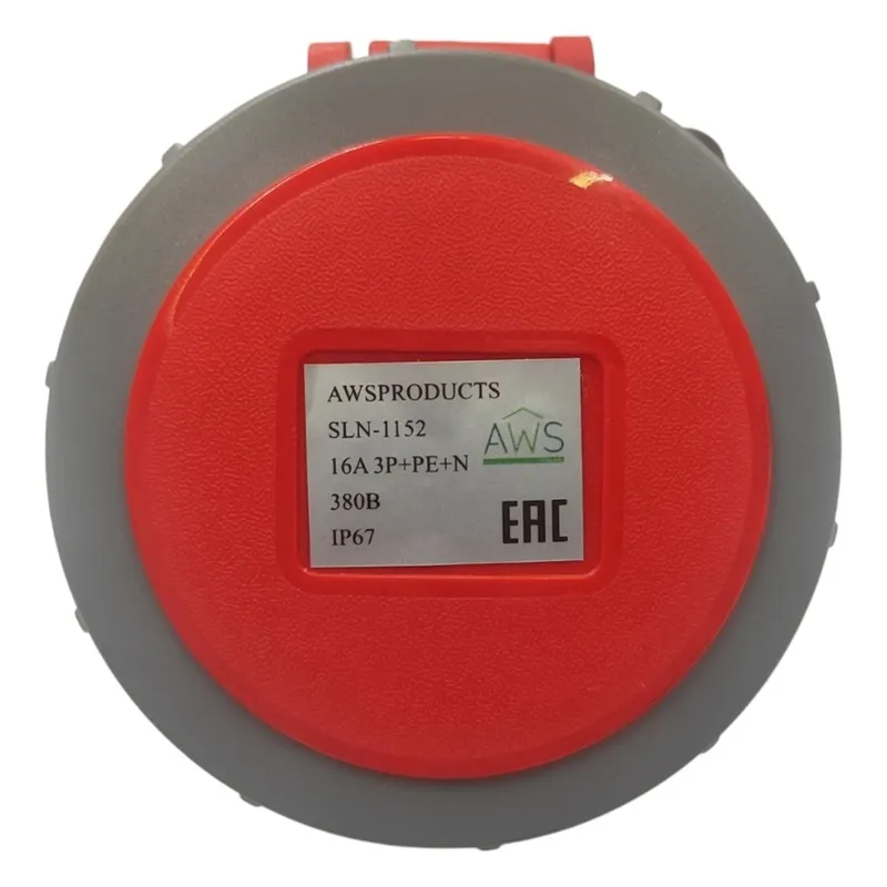 Розетка стационарная 16A 5п (3P+PE+N) SLN-1152 IP67, 380В, AWSPRODUCTS