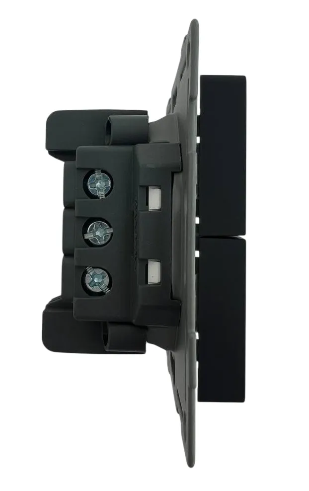 Выключатель проходной 2-кл. чёрный  U2B-002-2 SoftTouch "Uno" AWSproducts