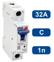 Автоматический выключатель BM63-C32/1 6кА КЭАЗ