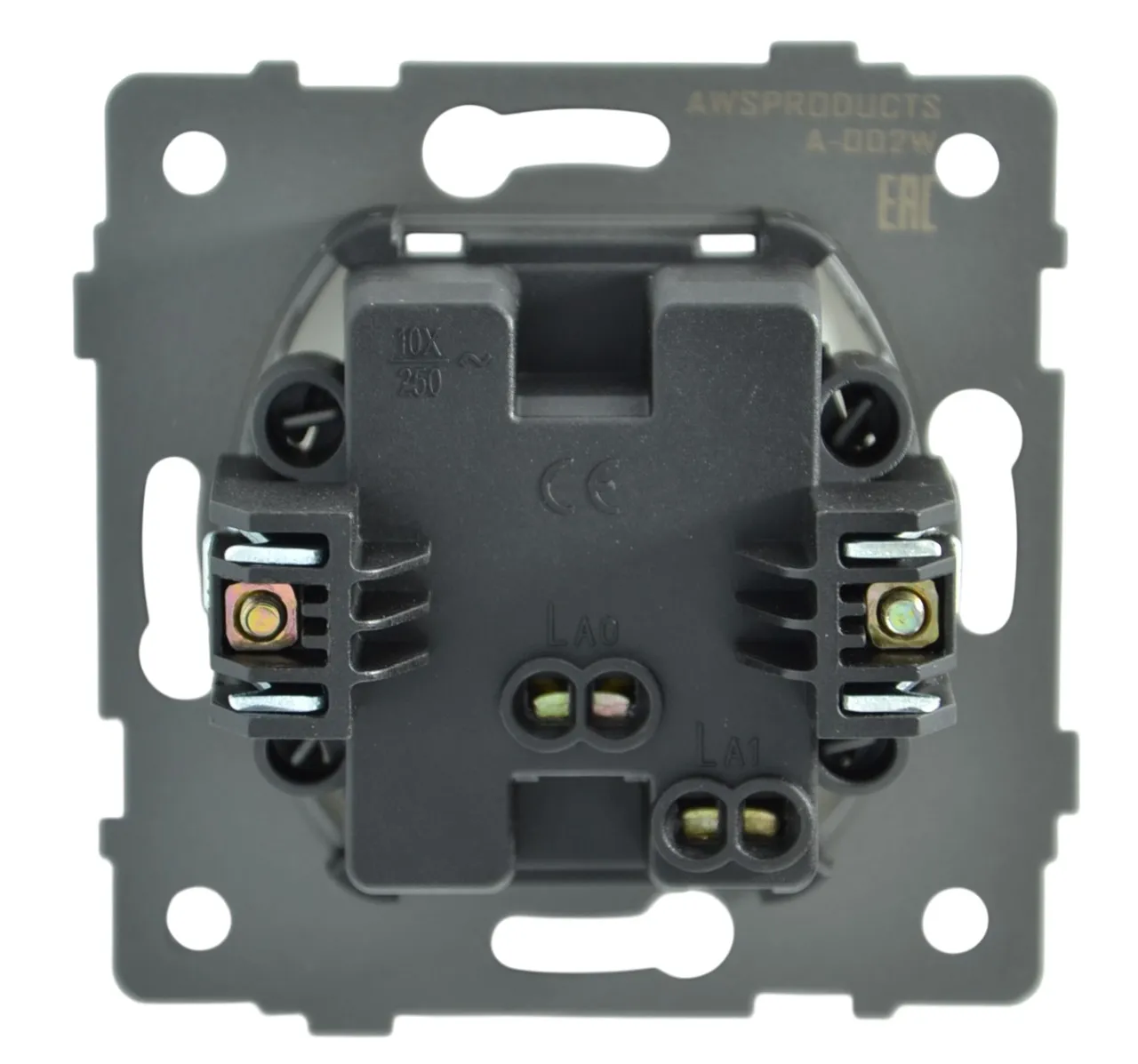 Выключатель 1-кл. с подсветкой белый A-002W "Аура" AWSproducts