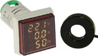 Индикатор основных параметров сети DMS-305 (U-I-Hz) красный