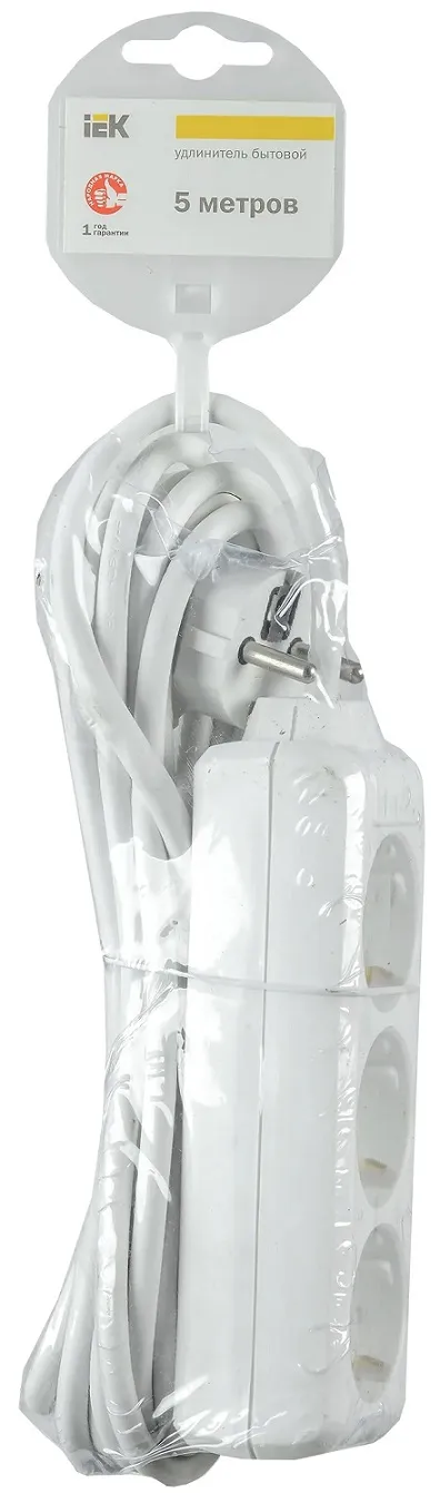 Удлинитель бытовой 3гн. 5м с/з ПВС 3х1мм2 У03 IEK