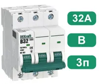 Автоматический выключатель ВА-103 B32/3 6кА Dekraft
