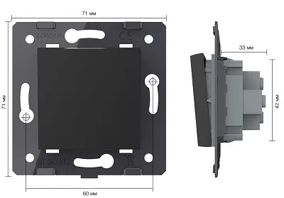 Выключатель проходной 1-кл. Черный Livolo