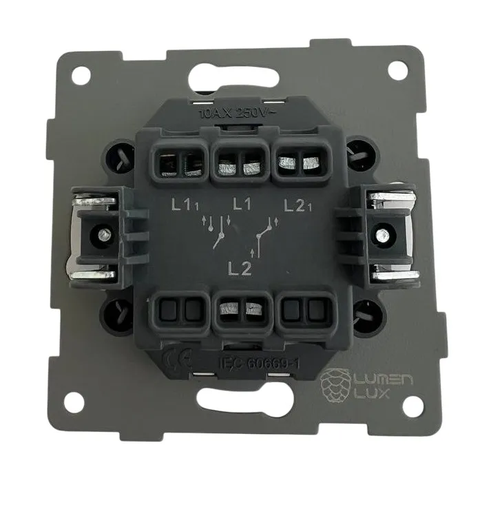 Выключатель жалюзи 2-кл. чёрный U2B-019 SoftTouch "Uno" AWSproducts