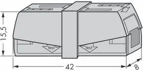 Клемма рычажковая проходная 2 отверстия 0,5-2,5 24А серая (WAGO)