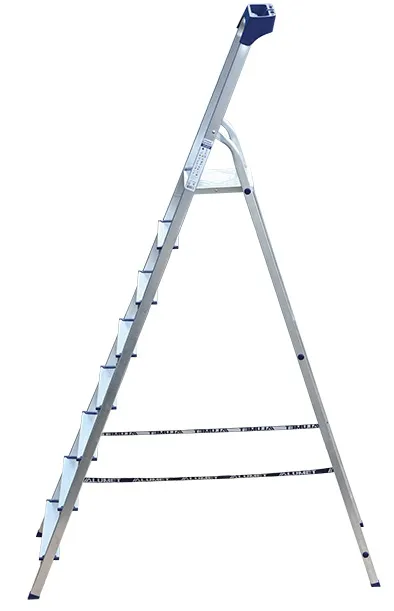 Стремянка алюминиевая 8 ступеней с пластиковым органайзером  (AM708AK011) (ALUMET)