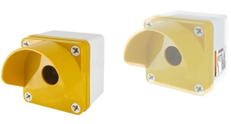 Пост кнопочный КП101 c козырьком 1 мест. желтый TDM