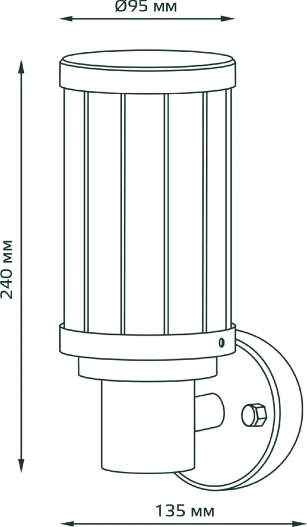 Светильник уличный Vega E27 IP54 на стену вверх черный Gauss