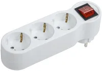 Разветвитель 3 гн. с/з с выключателем Т-01/03В IEK