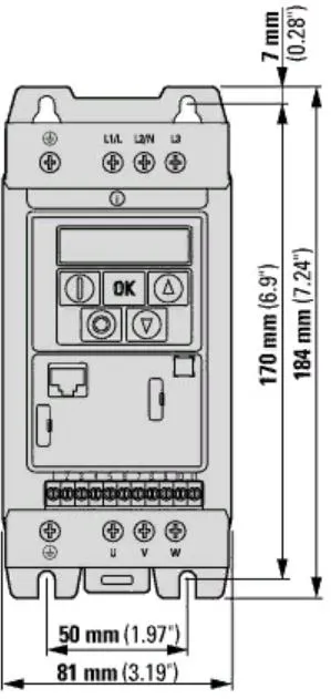 Преобразователь частоты DC1-342D4N-A20CE (380В 2,2А , 075кВт)