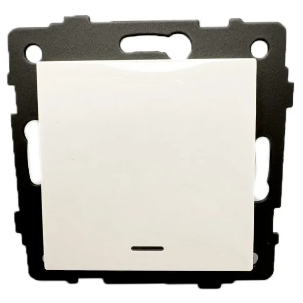 Выключатель 1-кл. с подсветкой белый A-002W "Аура" AWSproducts