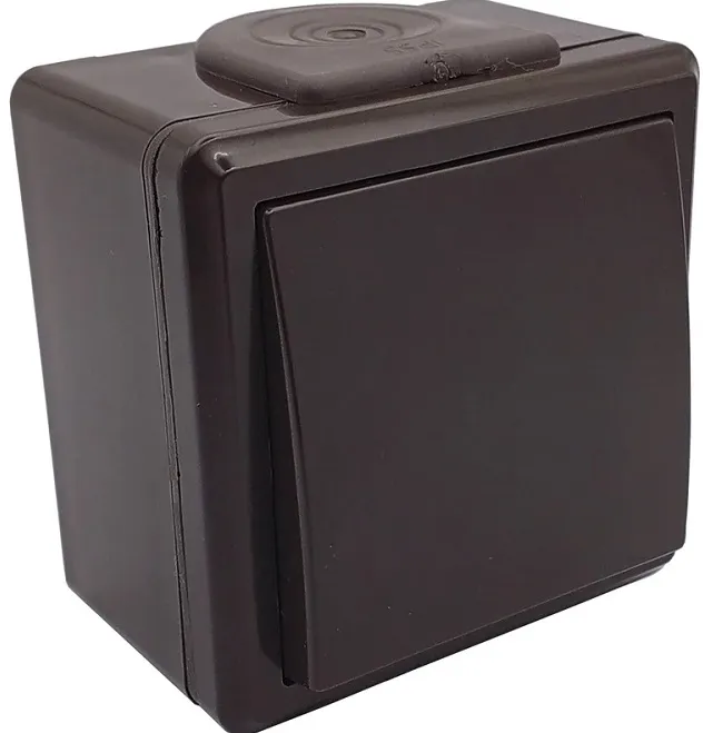 Выключатель ОУ 1-кл. IP55 шоколад ПРАЛЕСКА АКВА Bylectrica