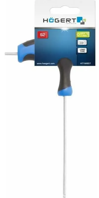 Ключ шестигранный Т-образный с шаровым наконечником 8мм HOEGERT, ком