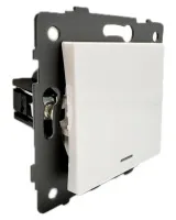 Выключатель 1-кл. с подсветкой белый A-002W "Аура" AWSproducts