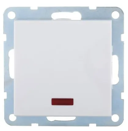Выключатель проходной 1-кл. с подсветкой Белый LK80 Ecoplast