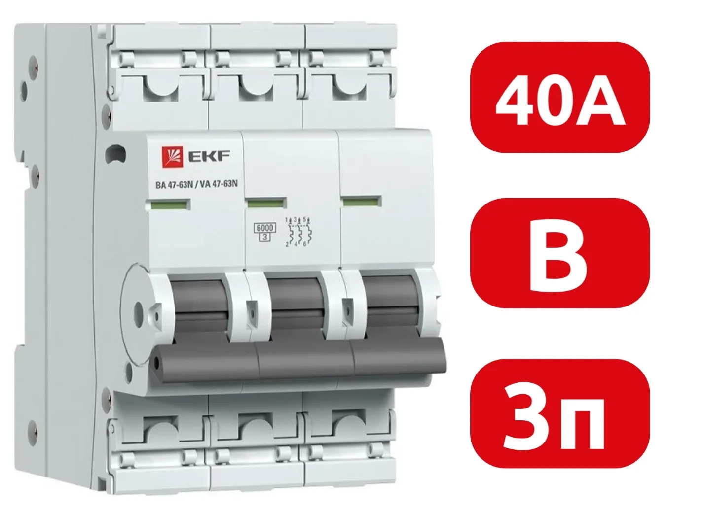 Автоматический выключатель ВА 47-63N B40/3 6кА Proxima EKF