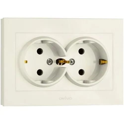 Розетка 2-ая с/з GRANO, крем