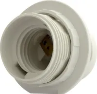 Патрон E27 пластик подвесной с кольцом белый