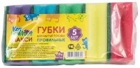 Губки для мытья посуды КотКомфорт Макси 96х64х42 мм (профильные) (5 шт в уп) (72/6), ком