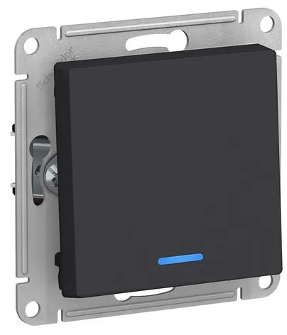 Выключатель 1-кл. с подсветкой Карбон AtlasDesign SE