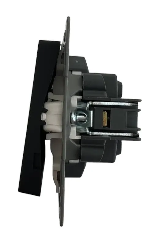 Выключатель проходной 1-кл. чёрный U2B-001-2 SoftTouch "Uno" AWSproducts