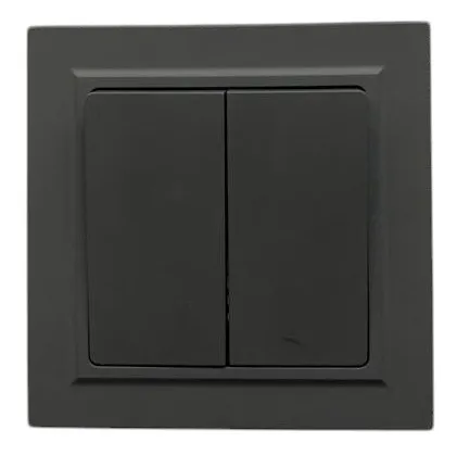Выключатель проходной 2-кл. чёрный  U2B-002-2 SoftTouch "Uno" AWSproducts