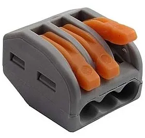 Клемма рычажковая 3 отверстия 0,08-2,5 (СМК 222-413) прозрач (RUICHI)