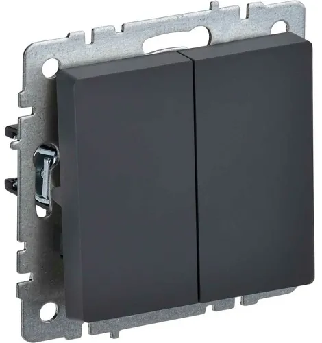 Выключатель проходной 2-кл. графит BRITE IEK