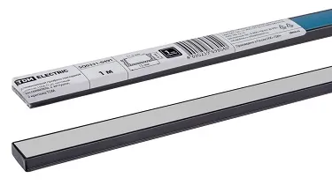 Алюминиевый профиль накладной черный 1506 (1 м), матовый рассеиватель, 2 заглушки, 2 крепежа TDM