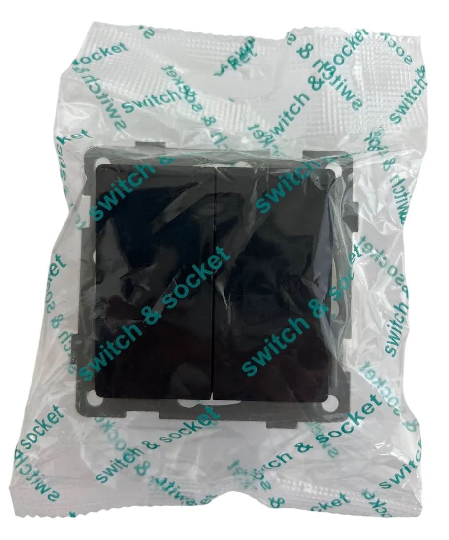 Выключатель 2-кл. чёрный U2B-002-1 SoftTouch "Uno" AWSproducts