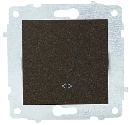 Механизм выкл. 1-кл. (перекрестный), черный металлик