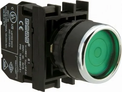 Кнопка B100FY фикс. зел. 1но IP40 Emas