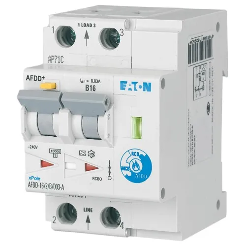 Устройство защиты от дуговых пробоев Eaton AFDD+ Устройство защиты от дуговых пробоев Eaton AFDD+