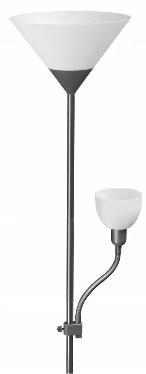 Светильник напольный (торшер) BENFICA 2, max 60W-E27, max 40W-E14, AC220-240V, серебристый GTV