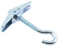 Складной пруж. дюбель с крюком М6 (белый цинк) (Стройбат)