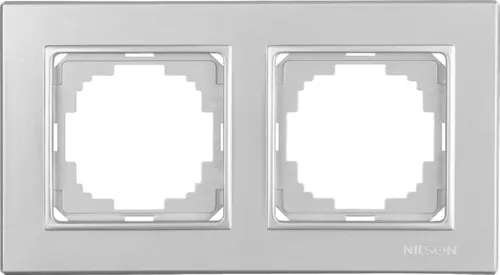 Рамка 2-местн., ALEGRA metallic, серебро